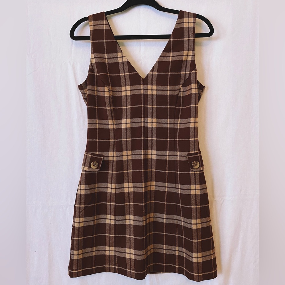 Brown Checkered Mini Dress - Forever 21